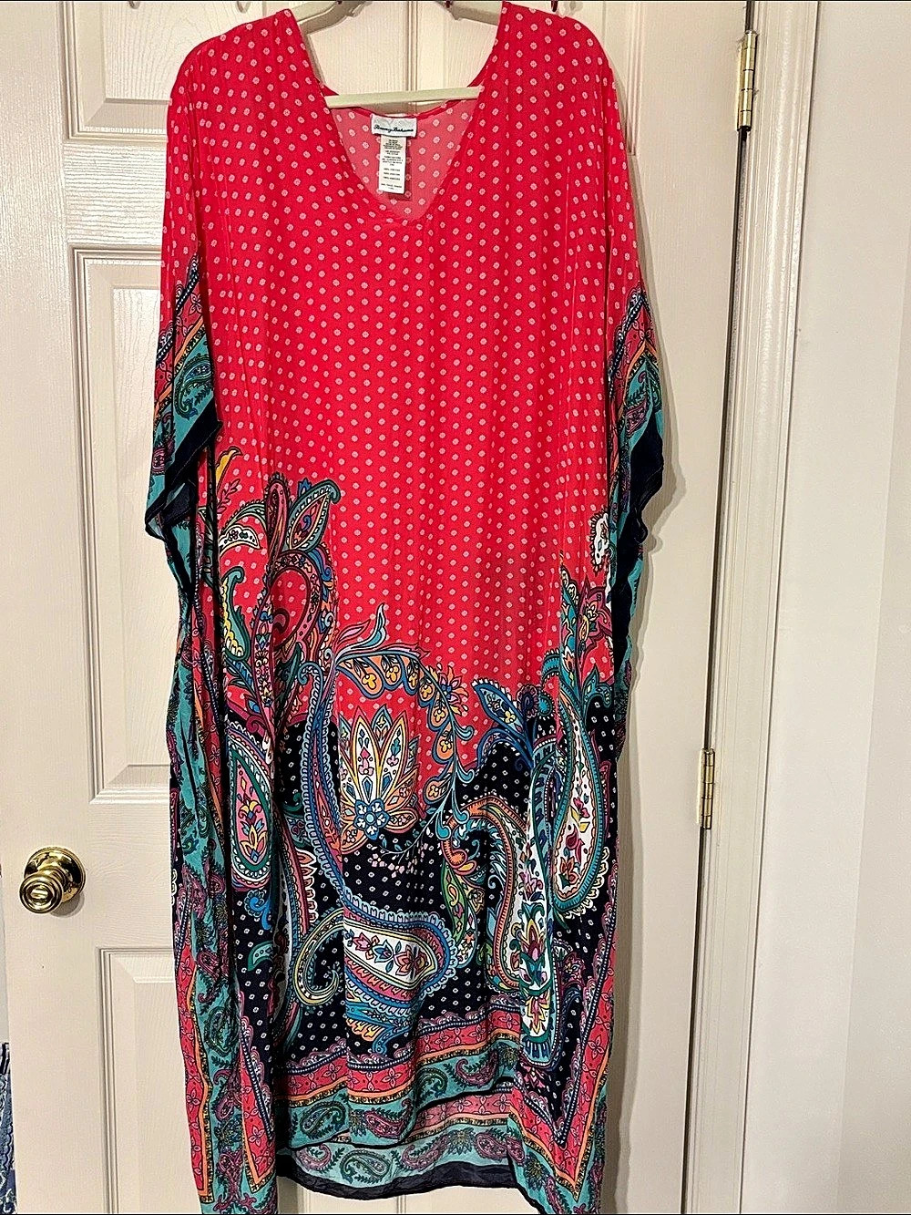 Tommy Bahama Pink Paisley Caftan Cover Up  L/XL